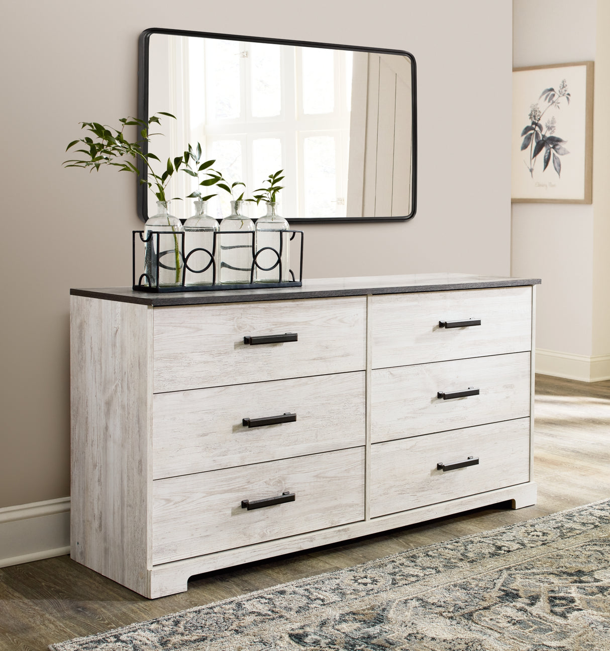 Shawburn Whitewash/Charcoal Gray Dresser from Ashley Furniture - Luna Furniture
