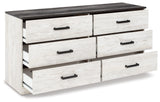 Shawburn Full Panel Headboard Bed with Dresser and 2 Nightstands in Whitewash from Ashley Furniture - Luna Furniture