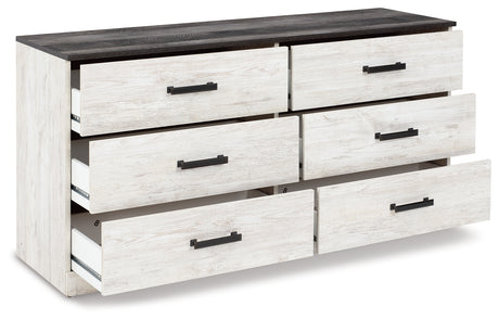 Shawburn Full Panel Headboard Bed with Dresser and 2 Nightstands in Whitewash from Ashley Furniture - Luna Furniture