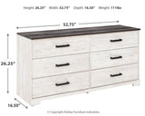 Shawburn Whitewash/Charcoal Gray Dresser from Ashley Furniture - Luna Furniture