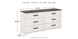 Shawburn Queen Platform Bed with Dresser in Whitewash from Ashley Furniture - Luna Furniture