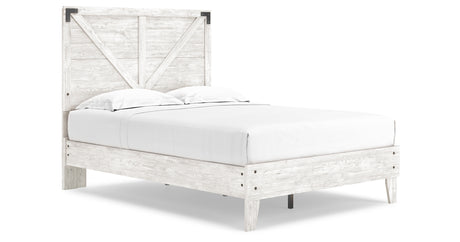 Shawburn Full Platform Bed with Dresser in White/Dark Charcoal Gray from Ashley Furniture - Luna Furniture