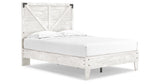 Shawburn Full Platform Bed with Dresser and Chest in White/Dark Charcoal Gray from Ashley Furniture - Luna Furniture