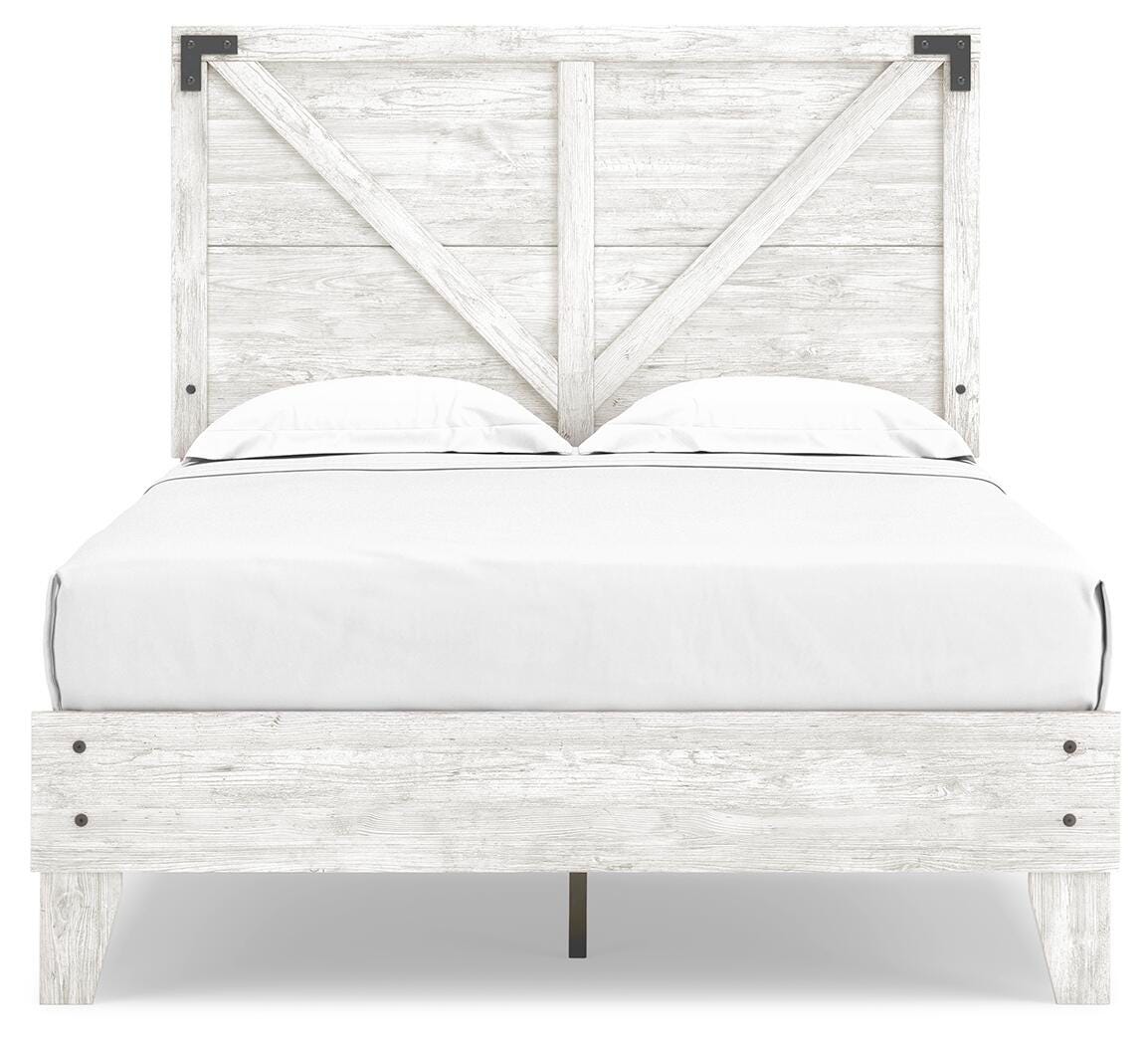 Shawburn White Crossbuck Full Platform Bed from Ashley Furniture - Luna Furniture