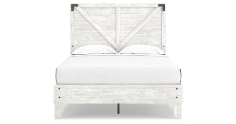 Shawburn Full Platform Bed with Dresser in White/Dark Charcoal Gray from Ashley Furniture - Luna Furniture