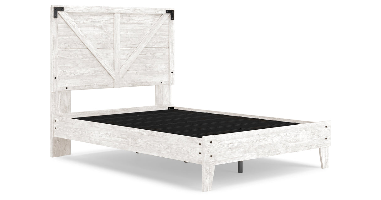 Shawburn White Crossbuck Full Platform Bed from Ashley Furniture - Luna Furniture