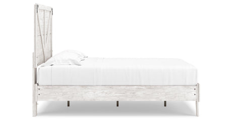 Shawburn Full Platform Bed with Dresser, Chest and Nightstand in White/Dark Charcoal Gray from Ashley Furniture - Luna Furniture