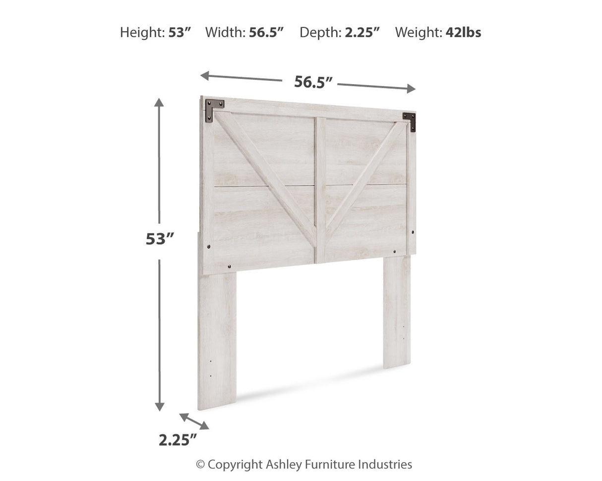 Shawburn Full Panel Headboard with Dresser and 2 Nightstands in Whitewash from Ashley - Luna Furniture