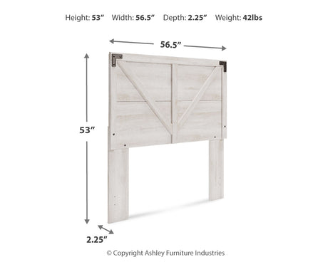 Shawburn Full Panel Headboard with Dresser and 2 Nightstands in Whitewash from Ashley - Luna Furniture