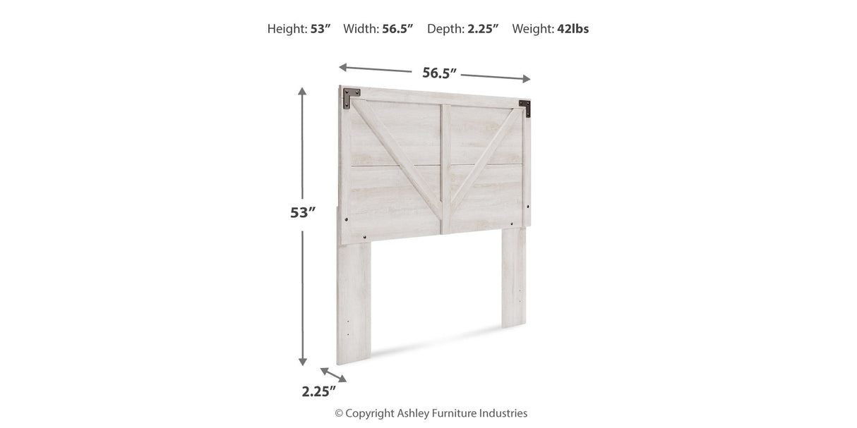 Shawburn Full Panel Headboard with Dresser and Chest in Whitewash from Ashley - Luna Furniture