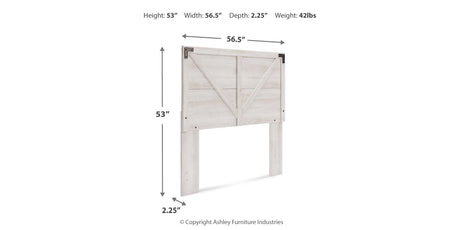 Shawburn Full Panel Headboard with Dresser and Chest in Whitewash from Ashley - Luna Furniture