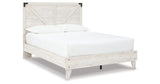 Shawburn Queen Platform Bed with Dresser and 2 Nightstands in White/Dark Charcoal Gray from Ashley Furniture - Luna Furniture