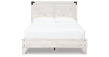 Shawburn Queen Platform Bed with Dresser, Chest and 2 Nightstands in White/Dark Charcoal Gray from Ashley Furniture - Luna Furniture