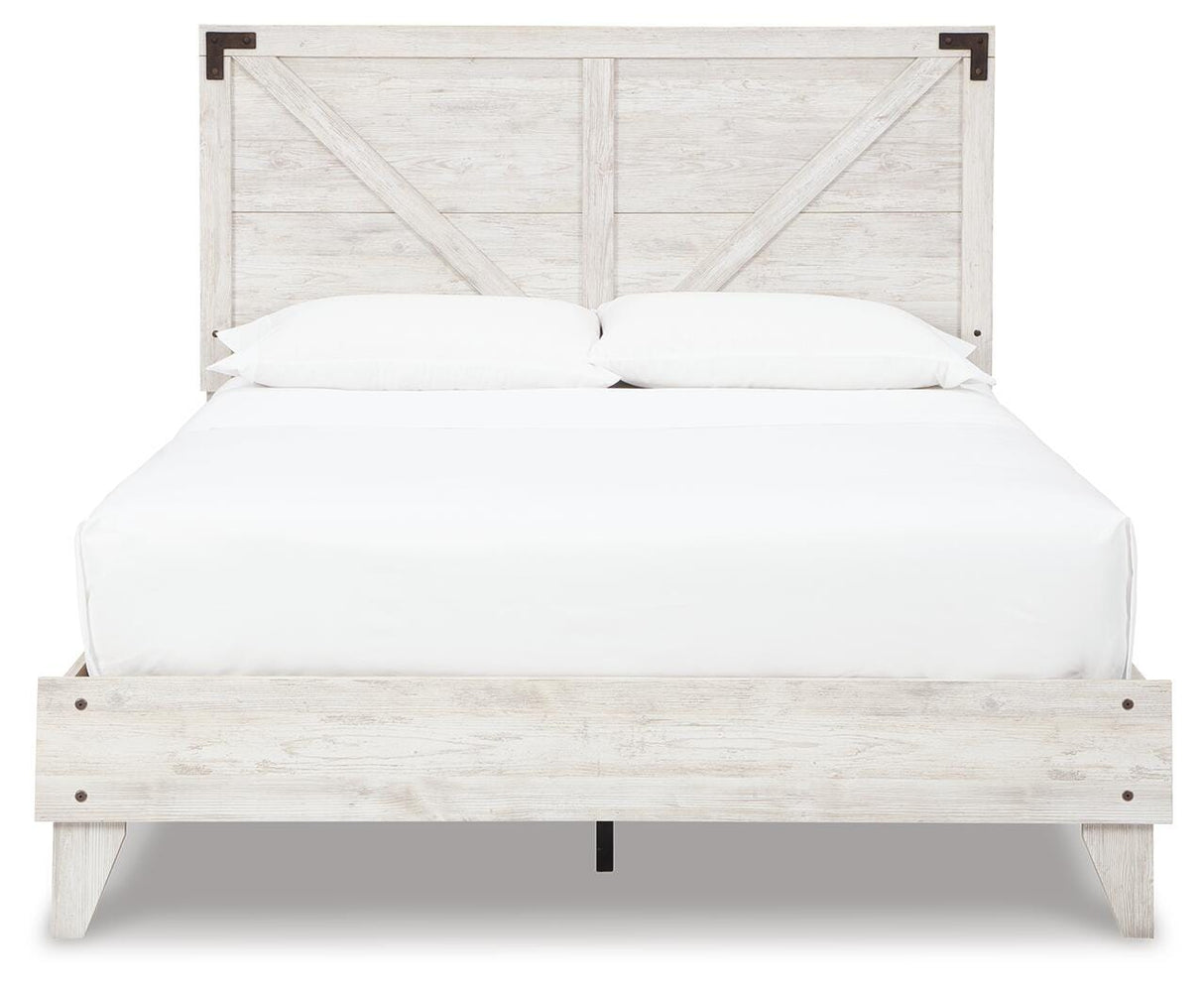 Shawburn White Crossbuck Queen Platform Bed from Ashley Furniture - Luna Furniture