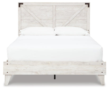 Shawburn White Crossbuck Queen Platform Bed from Ashley - Luna Furniture