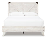 Shawburn Whitewash Crossbuck/Charcoal Gray Platform Bedroom Set from Ashley - Luna Furniture
