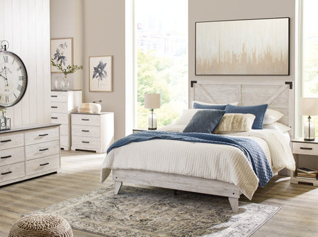 Shawburn White Crossbuck Queen Platform Bed from Ashley - Luna Furniture