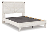 Shawburn Whitewash Crossbuck/Charcoal Gray Platform Bedroom Set from Ashley - Luna Furniture