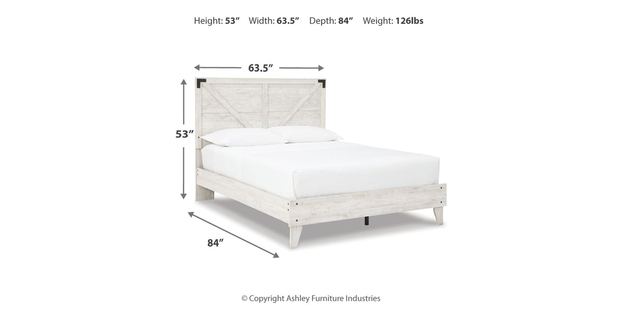 Shawburn White Crossbuck Queen Platform Bed from Ashley Furniture - Luna Furniture