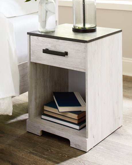 Shawburn Whitewash/Charcoal Gray Nightstand from Ashley Furniture - Luna Furniture