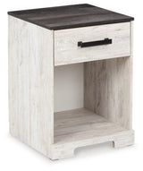 Shawburn Full Panel Headboard Bed with Dresser and 2 Nightstands in Whitewash from Ashley Furniture - Luna Furniture
