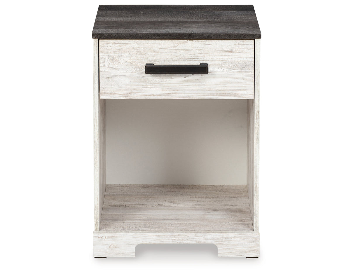 Shawburn Whitewash/Charcoal Gray Nightstand from Ashley Furniture - Luna Furniture