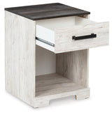 Shawburn Full Panel Headboard Bed with Dresser and 2 Nightstands in Whitewash from Ashley Furniture - Luna Furniture