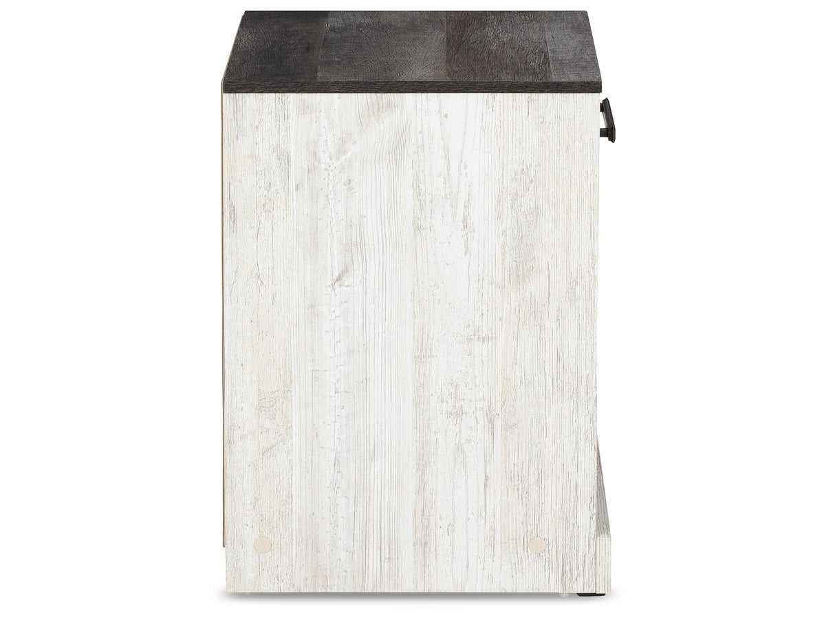 Shawburn Whitewash/Charcoal Gray Nightstand from Ashley Furniture - Luna Furniture