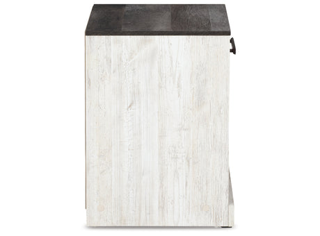 Shawburn Whitewash/Charcoal Gray Nightstand from Ashley Furniture - Luna Furniture