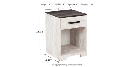 Shawburn Full Platform Bed with Dresser and 2 Nightstands in White/Dark Charcoal Gray from Ashley Furniture - Luna Furniture