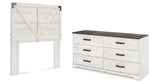 Shawburn Full Panel Headboard with Dresser in Whitewash from Ashley - Luna Furniture
