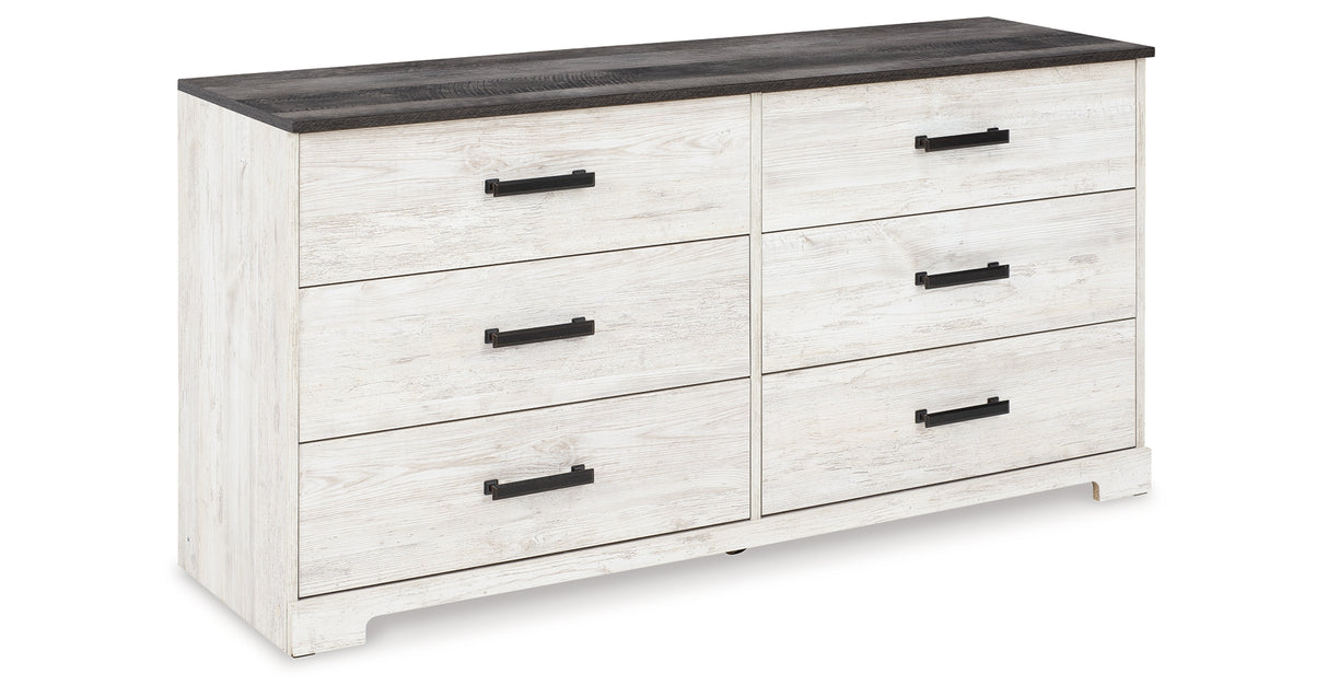 Shawburn Full Platform Bed with Dresser in Whitewash from Ashley Furniture - Luna Furniture