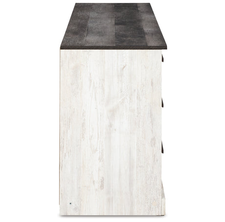Shawburn Full Platform Bed with Dresser in White/Dark Charcoal Gray from Ashley Furniture - Luna Furniture