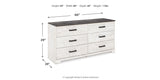 Shawburn Queen Platform Bed with Dresser in Whitewash from Ashley Furniture - Luna Furniture