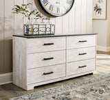 Shawburn Whitewash/Charcoal Gray Dresser from Ashley Furniture - Luna Furniture