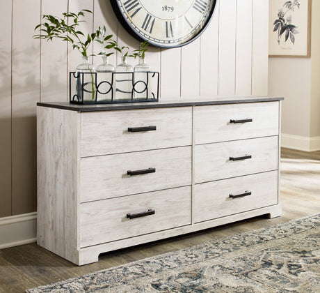 Shawburn Whitewash/Charcoal Gray Dresser from Ashley Furniture - Luna Furniture
