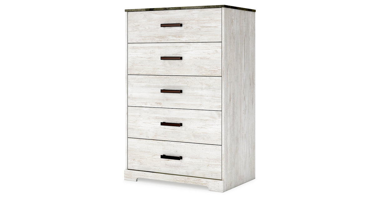 Shawburn Whitewash/Charcoal Gray Chest of Drawers from Ashley Furniture - Luna Furniture