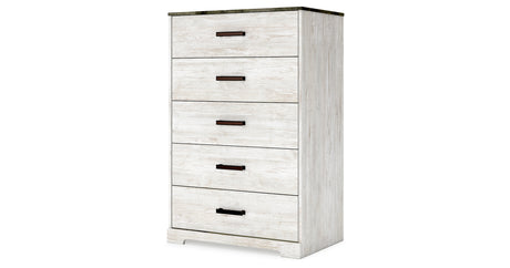 Shawburn Whitewash/Charcoal Gray Chest of Drawers from Ashley - Luna Furniture