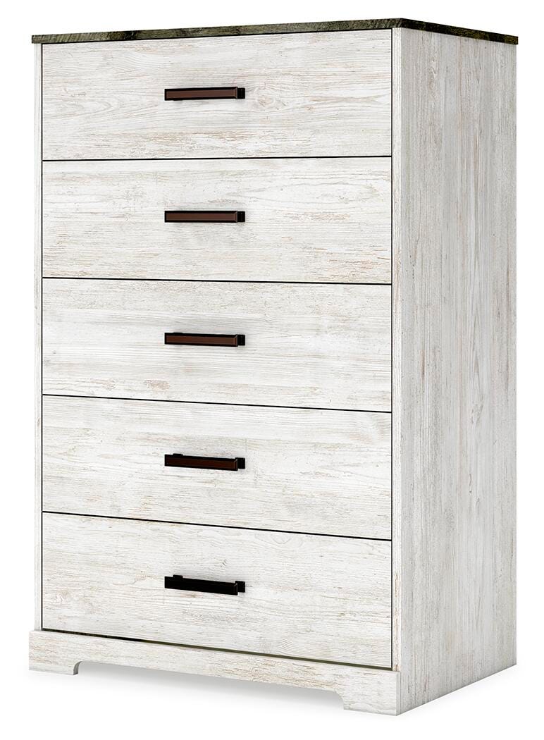 Shawburn Whitewash/Charcoal Gray Chest of Drawers from Ashley Furniture - Luna Furniture