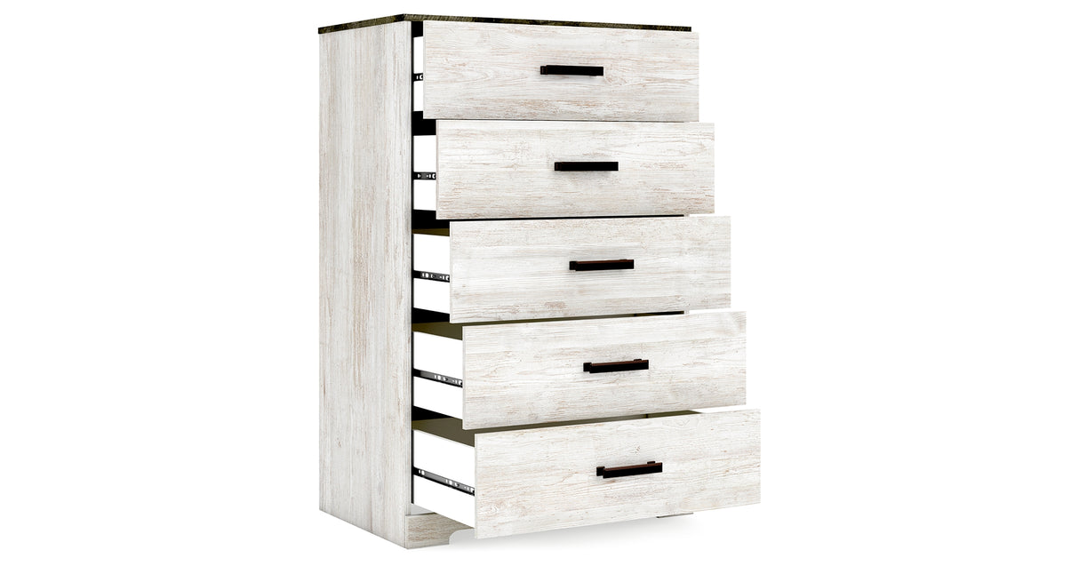 Shawburn Whitewash/Charcoal Gray Chest of Drawers from Ashley Furniture - Luna Furniture