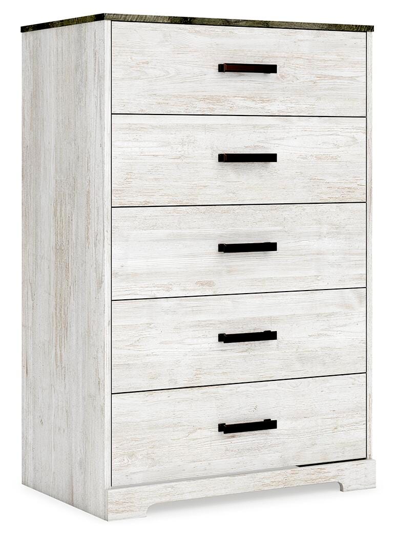 Shawburn Whitewash/Charcoal Gray Chest of Drawers from Ashley Furniture - Luna Furniture