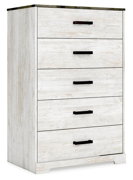 Shawburn Whitewash/Charcoal Gray Chest of Drawers from Ashley - Luna Furniture