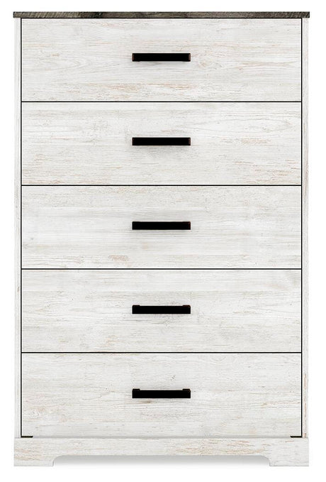Shawburn Whitewash/Charcoal Gray Chest of Drawers from Ashley - Luna Furniture