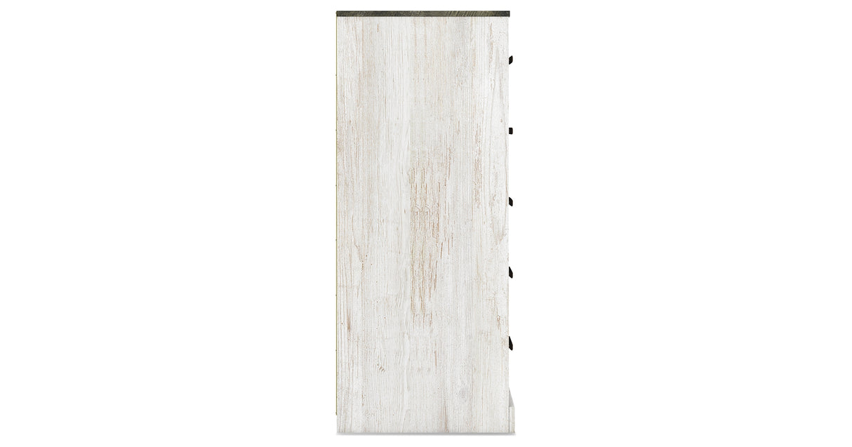 Shawburn Queen Platform Bed with Dresser and Chest in White/Dark Charcoal Gray from Ashley Furniture - Luna Furniture