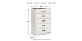 Shawburn Queen Platform Bed with Dresser, Chest and 2 Nightstands in Whitewash from Ashley Furniture - Luna Furniture