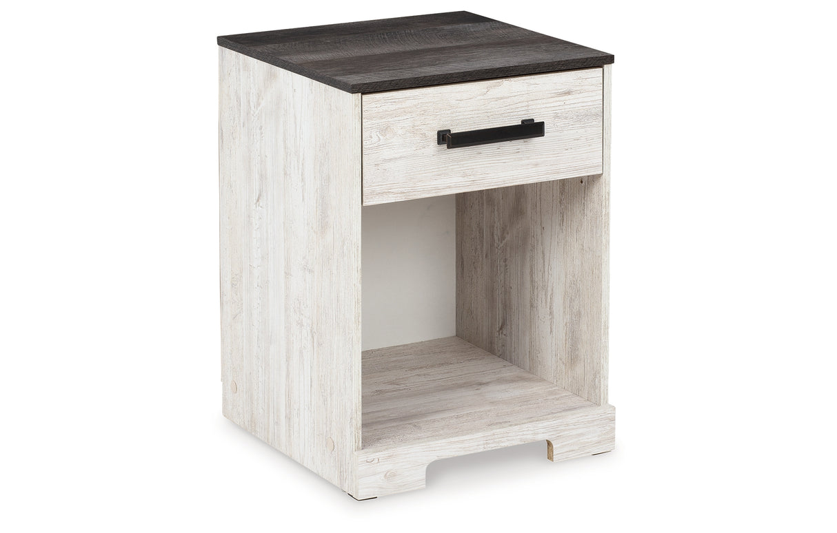 Shawburn Full Platform Bed with Dresser and 2 Nightstands in Whitewash from Ashley Furniture - Luna Furniture