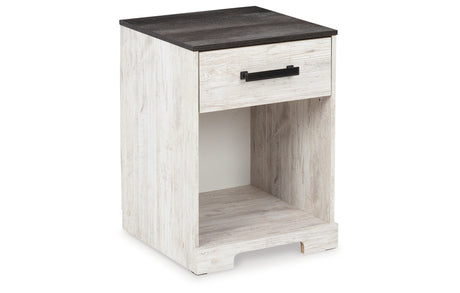 Shawburn Full Platform Bed with Dresser and 2 Nightstands in Whitewash from Ashley - Luna Furniture