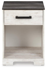 Shawburn Queen Platform Bed with 2 Nightstands in Whitewash from Ashley Furniture - Luna Furniture