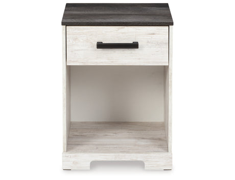 Shawburn Full Platform Bed with Dresser, Chest and Nightstand in White/Dark Charcoal Gray from Ashley Furniture - Luna Furniture