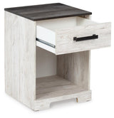 Shawburn Queen Platform Bed with 2 Nightstands in Whitewash from Ashley Furniture - Luna Furniture